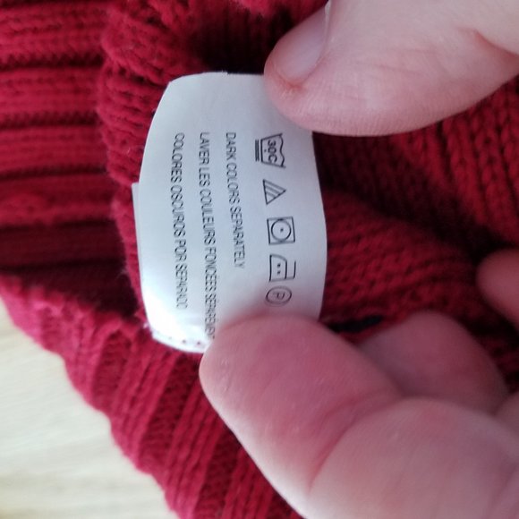 Chaps Denim Men's Long Sleeve Sweater Large Red Cotton EUC - Picture 7 of 9